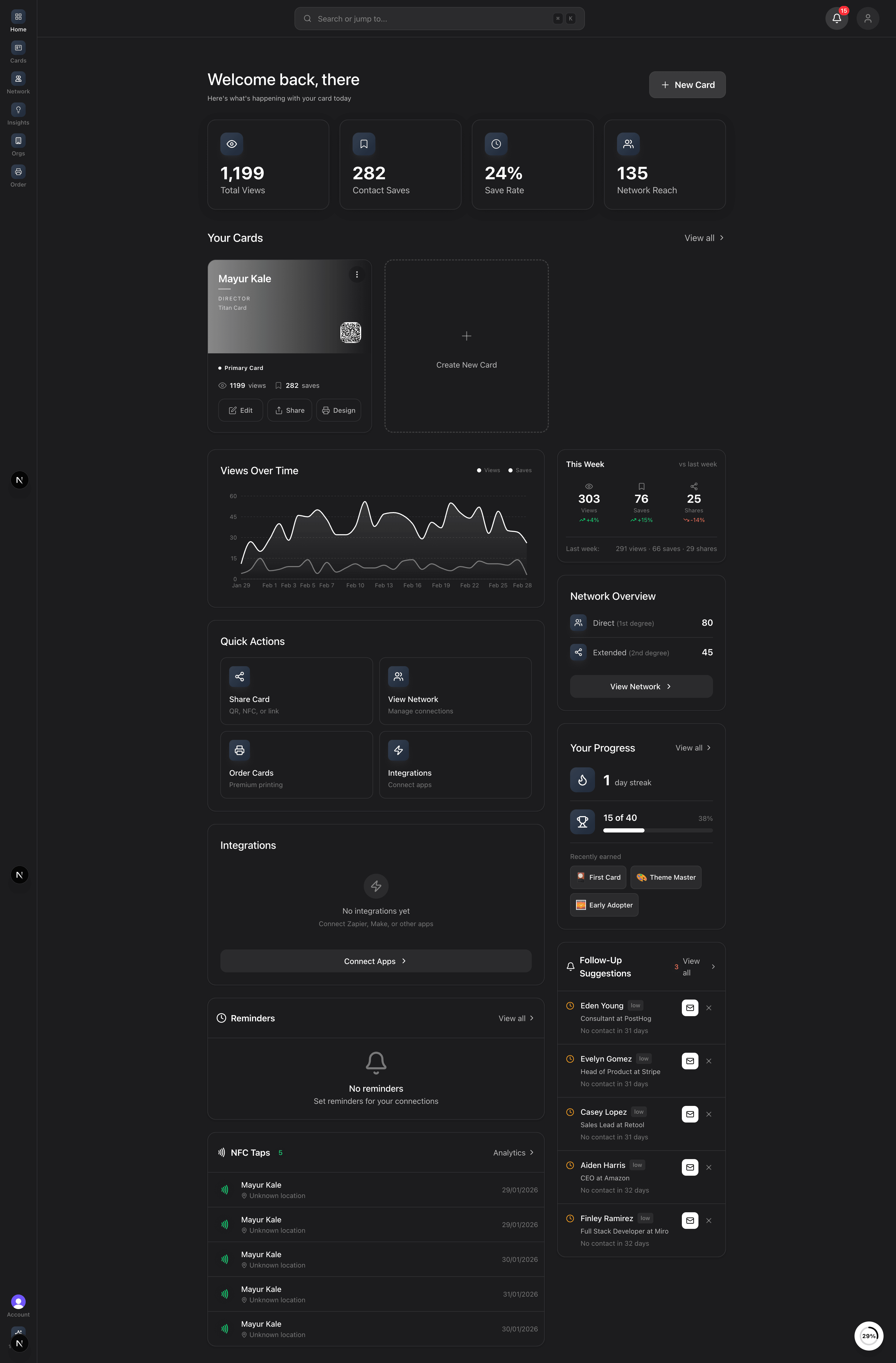 Titan App Dashboard