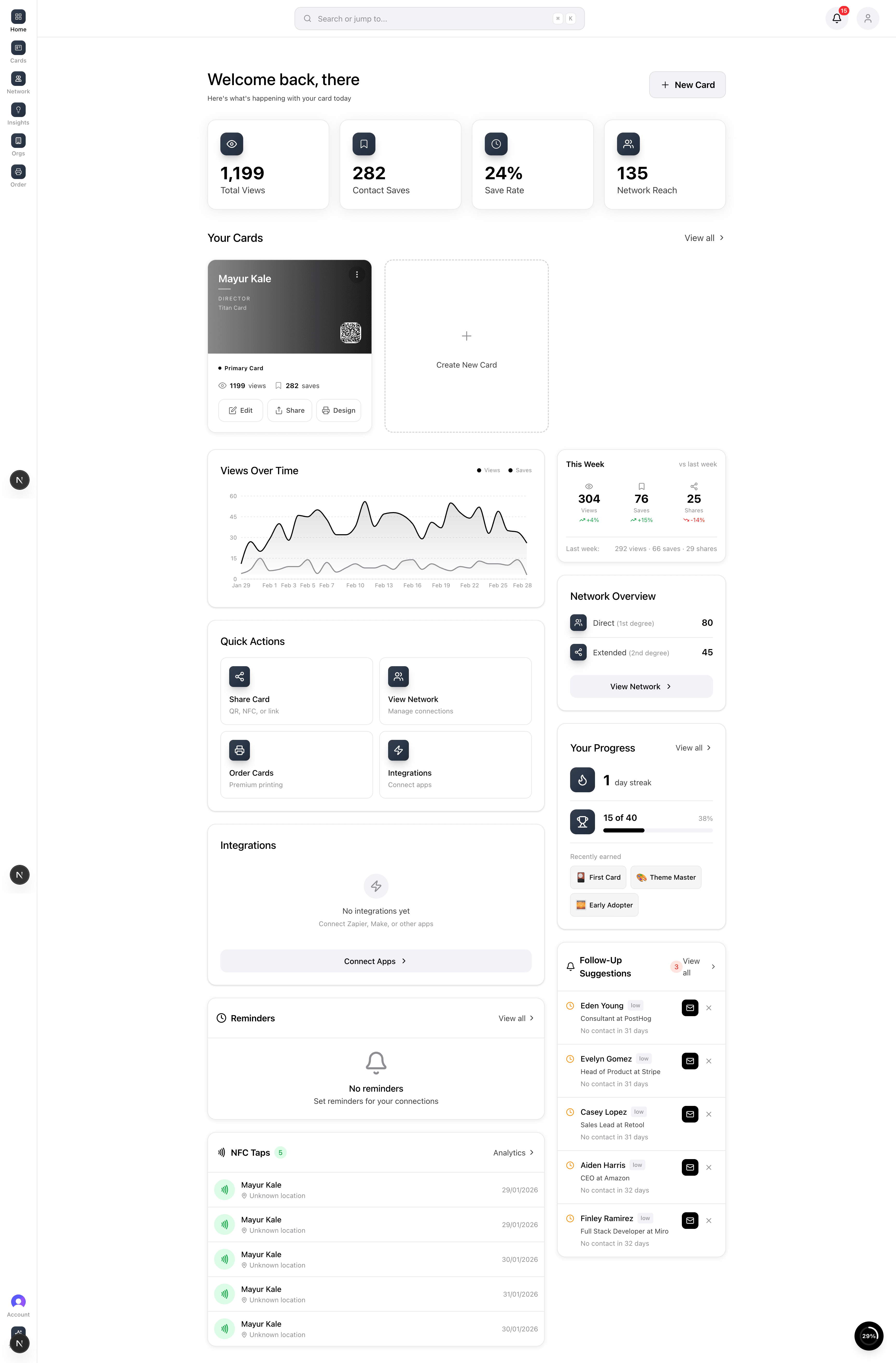 Titan App Dashboard